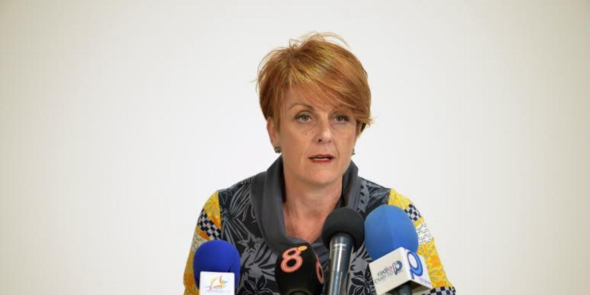 La presidenta de Suvipuerto, Mariola Tocino, en rueda de prensa.