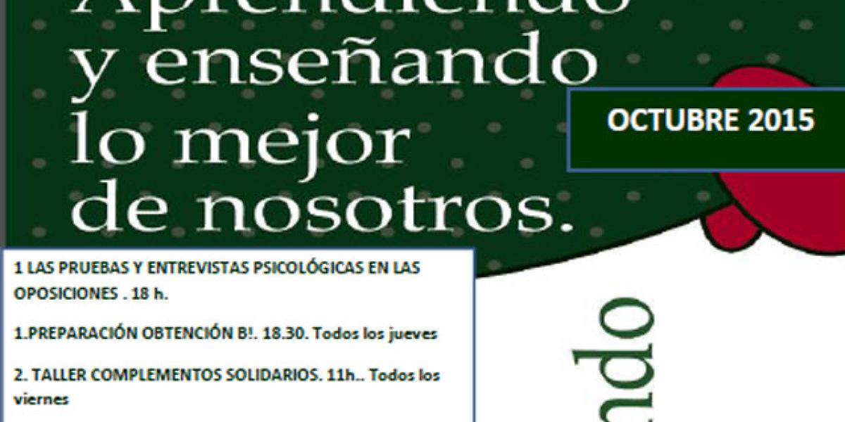 Cartel de Compartiendo Saberes de octubre de 2015.