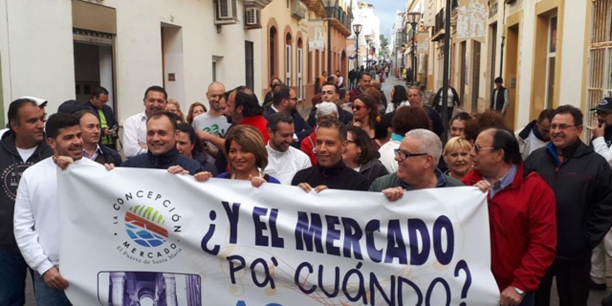 Un instante de la manifestación de los placeros.