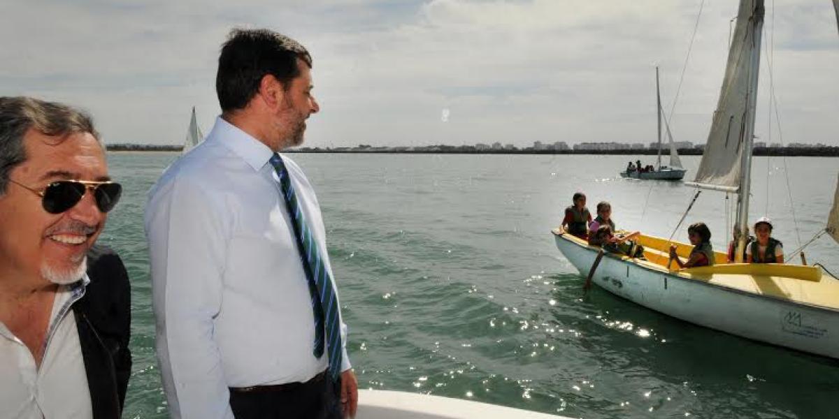 Francisco Aguilar y Alfonso Candón durante el Bautismo de Mar.